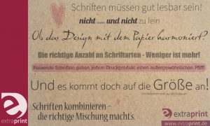 Schrift muss gut lesbar sein!