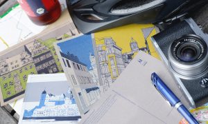 Postkarten aus Recyclingpapier, Kraftpapier, Muskatpapier