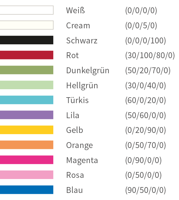Farbkern zur Auswahl für Visitenkarten