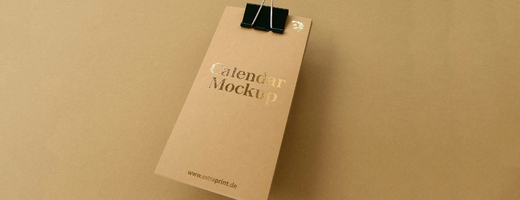 Kalender aus Kraftpapier DIN lang mit Klammer