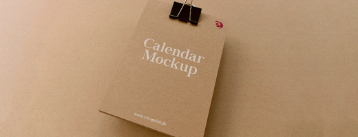 Kalender Kraftpapier mit Weißdruck DIN lang