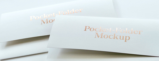 Pocketfolder für DIN lang 300g Munken Pure white Heißfolie ROSÈ GOLD